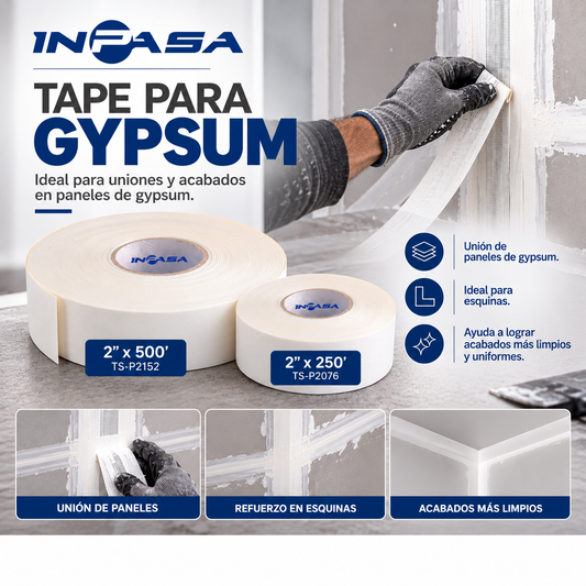 Tape Para Gypsum 2"x500 Pies Inpasa