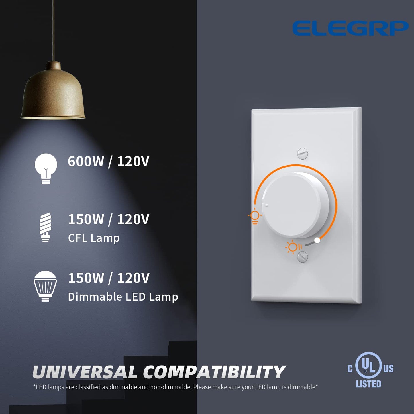 DIMMER GIRATORIO 3 VIAS C/TAPA