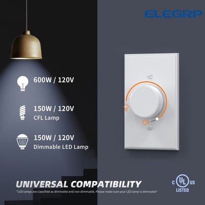 DIMMER GIRATORIO 3 VIAS C/TAPA