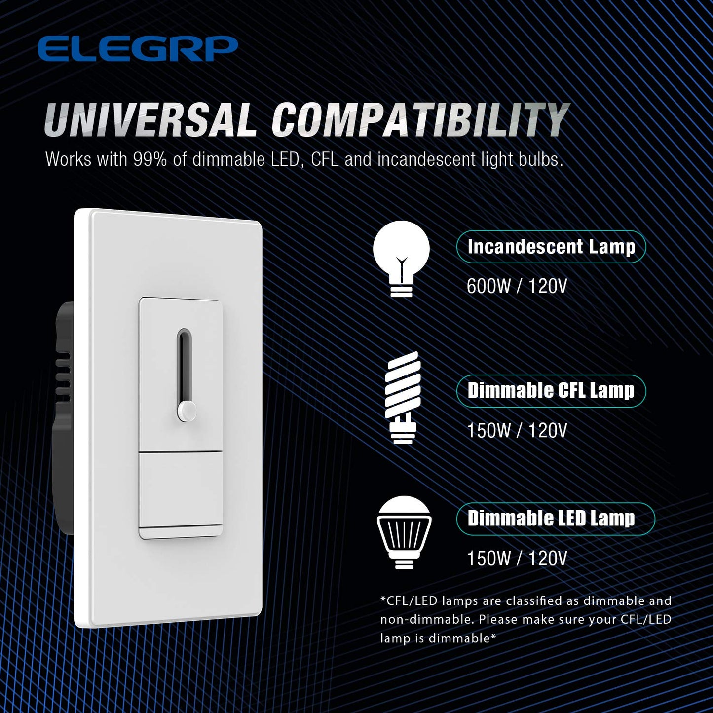 DIMMER BARRA DESLIZANTE 3 VIAS 150W