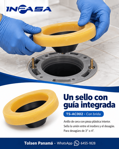 Aro de Cera para Inodoro con Brida Inpasa
