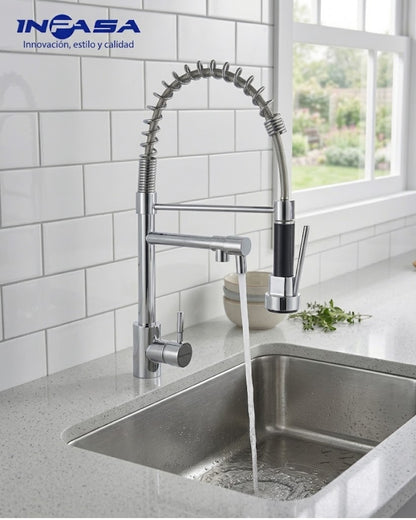 Grifo para Fregador de Cocina Monomando con Doble Salida de Agua