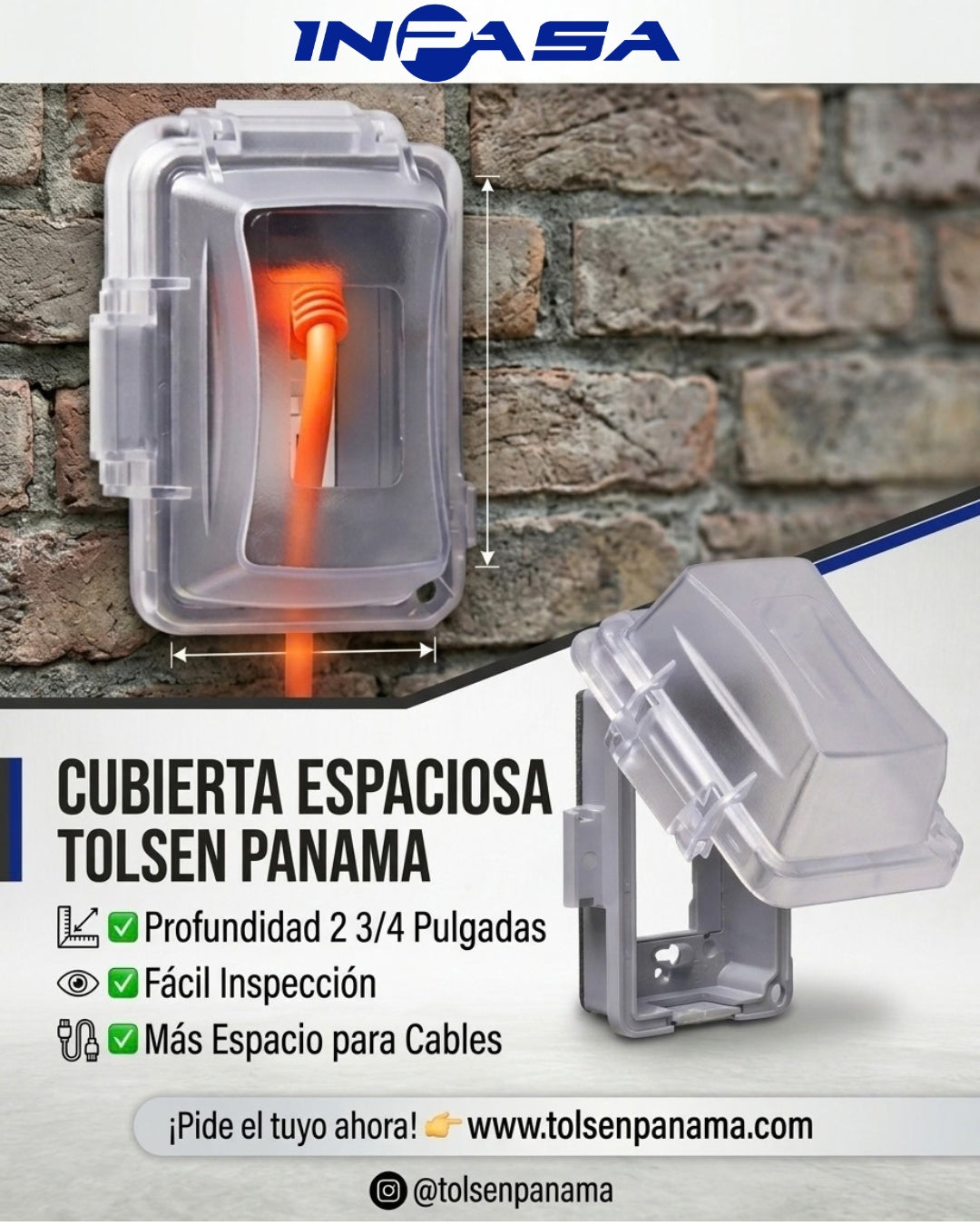 Cubierta Plástica Para Contacto Exterior 1 Gang De Policarbonato Nema 3R