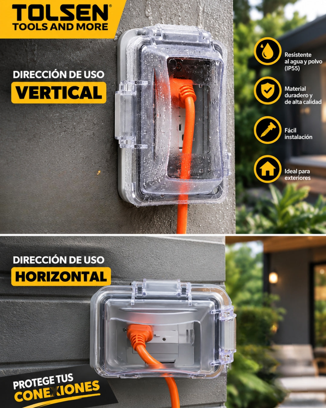 Cubierta Plástica Para Contacto Exterior 1 Gang De Policarbonato Nema 3R