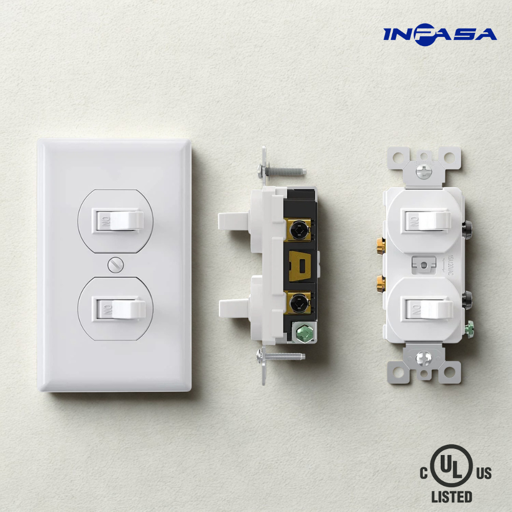 Interruptor Doble de Palanca, con capacidad de 15A Inpasa