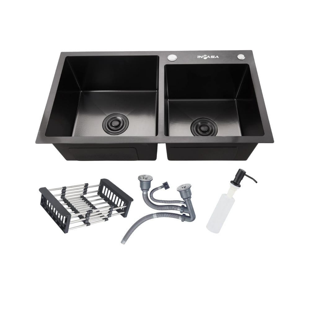 Fregador Doble Empotrable PVD 82x45cm Inpasa - Tolsen
