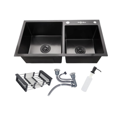 Fregador Doble Empotrable PVD 82x45cm Inpasa - Tolsen