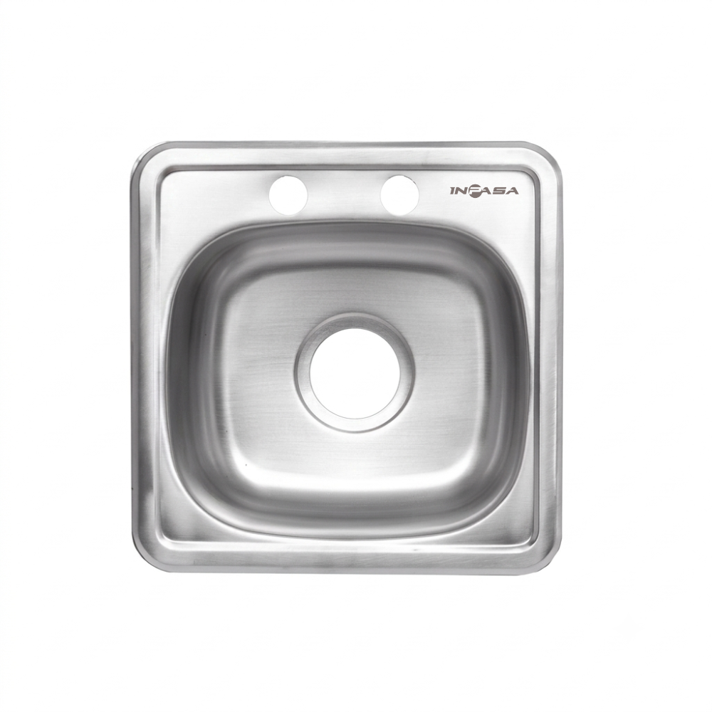 Fregador Sencillo de Acero Inoxidable 15" x 15" Inpasa