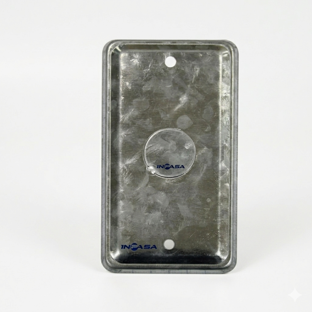 Tapa Ciega 2X4 Ko-1/2 Metálica De Acero Galvanizado Para Caja Eléctrica