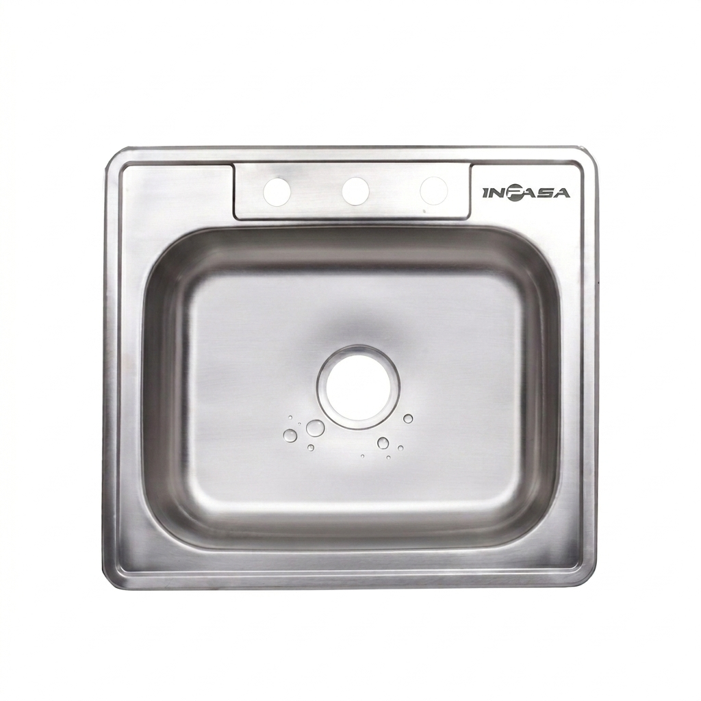 Fregador Sencillo Acero Inoxidable 25"X22" Inpasa