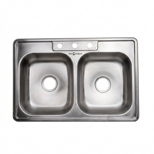 Fregador Doble Acero Inoxidable 33"X22" Inpasa