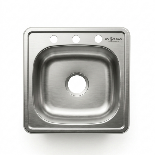 Fregador Sencillo Acero Inoxidable 19"X19" Inpasa