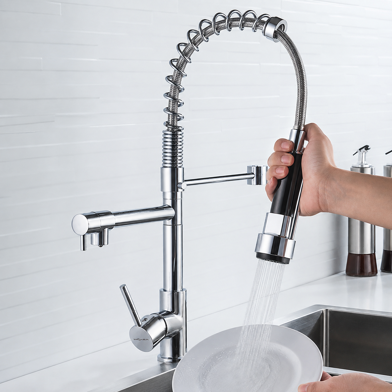 Grifo para Fregador de Cocina Monomando con Doble Salida de Agua tolsen panama