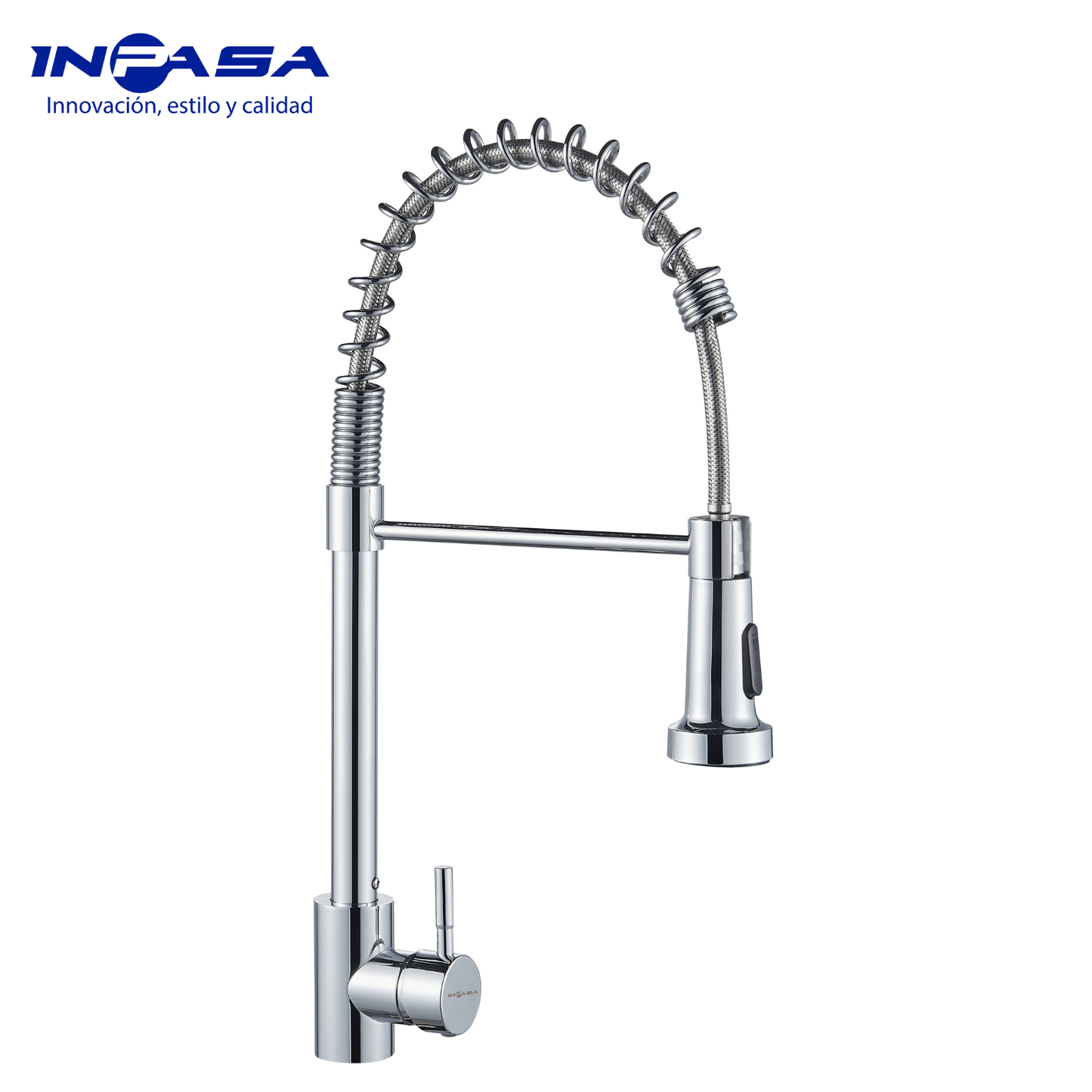 Grifo para Fregador de Cocina Monomando con Resorte Extraible