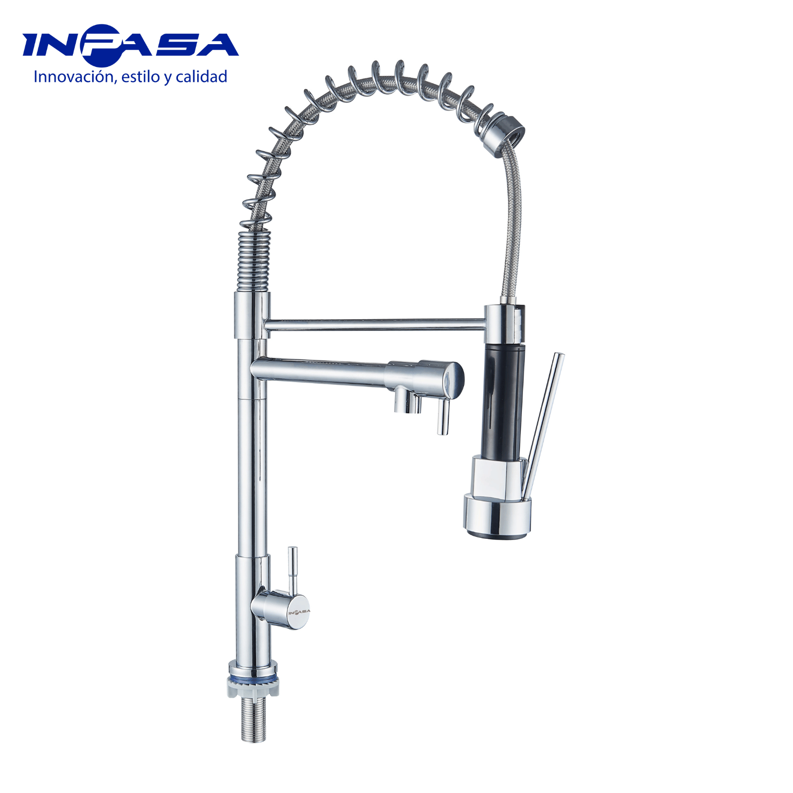 Grifo para Fregador de Cocina Sencillo con Doble Salida de Agua