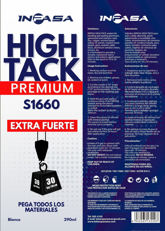 High Tack Extra Fuerta 290ml Ultra Blanco Inpasa