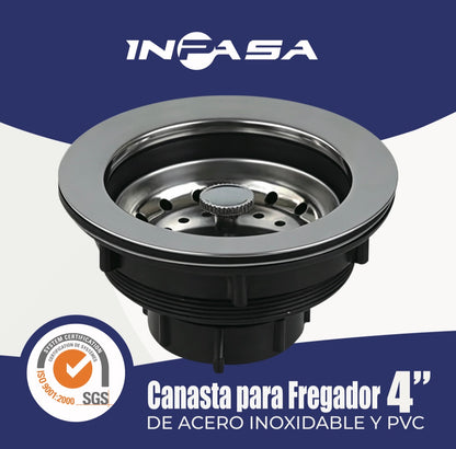 Canasta De Pvc Con Colador Para Fregador Inpasa