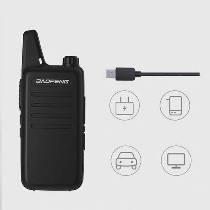 Juego de 2 Radio Walkie Talkie de 2 Vias y 16 canales Ultra Delgado