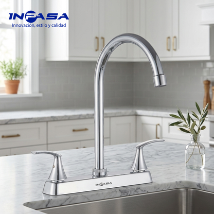 Llave de Fregador Doble 8" Inpasa F6012 tolsen