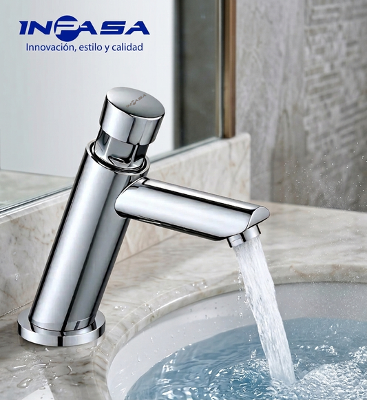 Llave de Lavamano Inpasa Tipo Push Con Temporizador 15cm tolsen