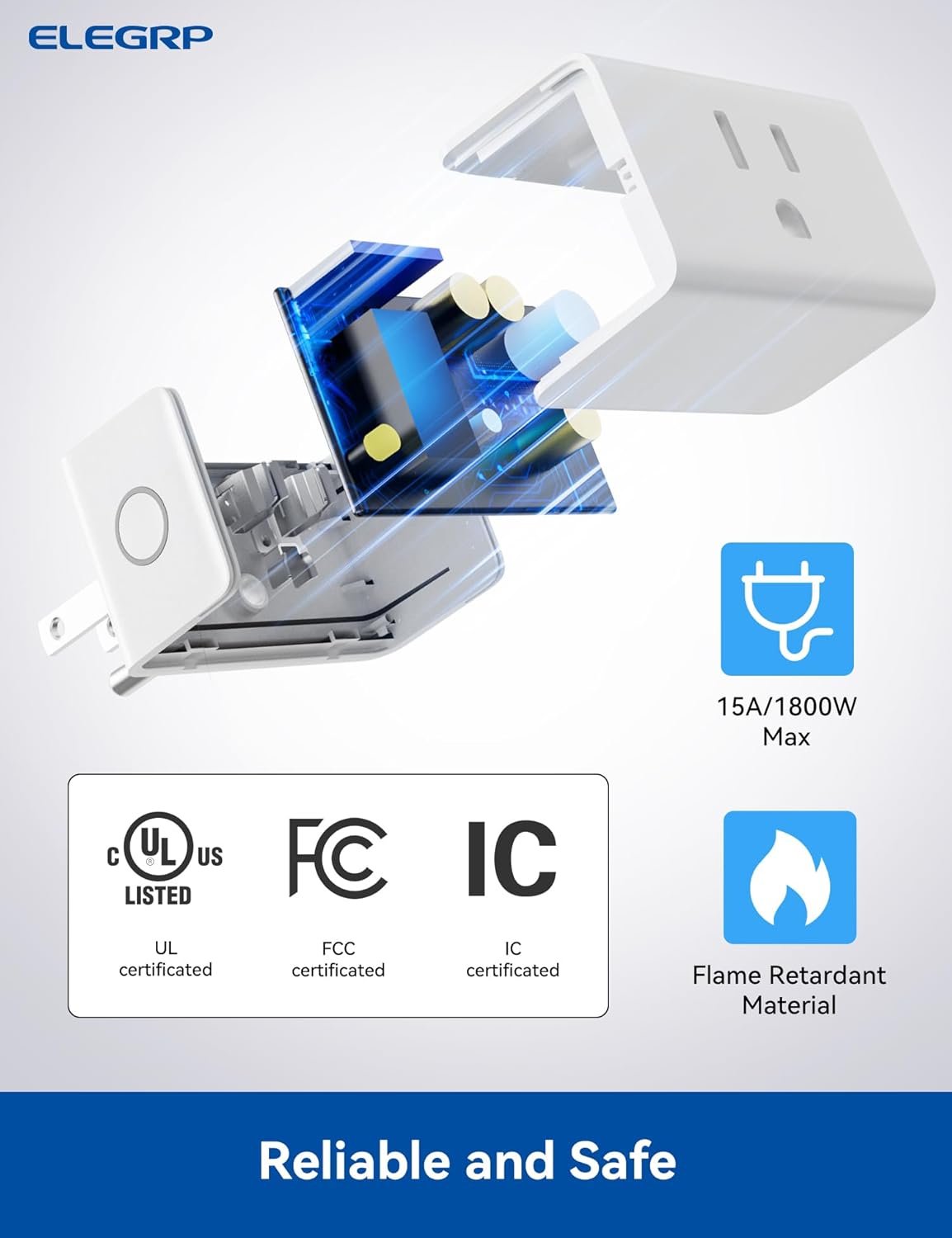 MINI ENCHUFE INTELIGENTE 15A/1800W (C192)