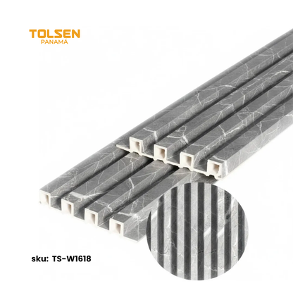 Revestimiento Wpc Gris Mármol Para Pared 24x160x2900mm