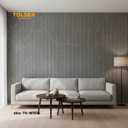 Revestimiento Wpc Gris Mármol Para Pared 24x160x2900mm