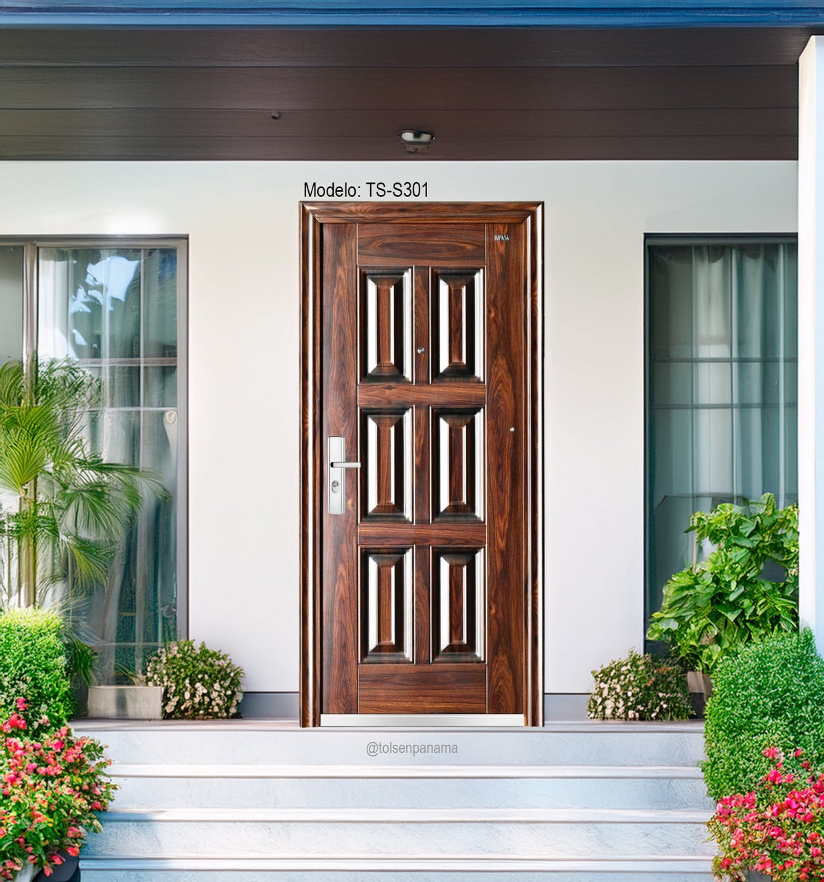 Puerta de Seguridad Multipunto Cafe Derecha TS-S301R Tolsen