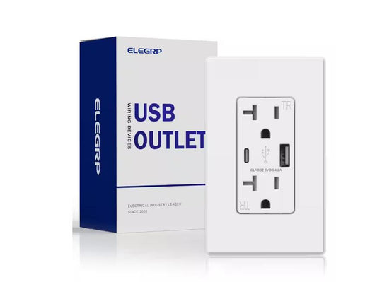 TOMACORRIENTE CON 2 PUERTO USB C/TR BLANCO