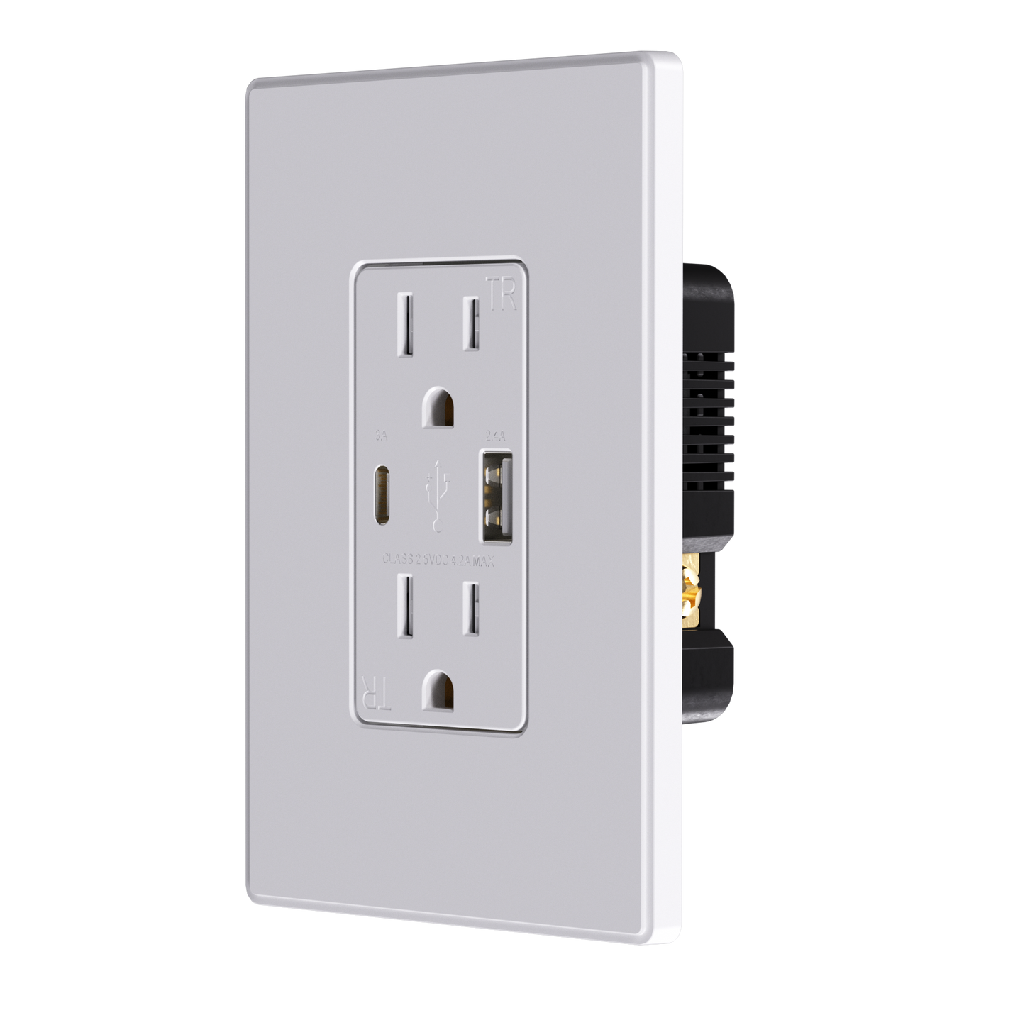 TOMACORRIENTE CON 2 PUERTO USB C/TR BLANCO