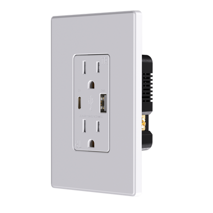 TOMACORRIENTE CON 2 PUERTO USB C/TR BLANCO