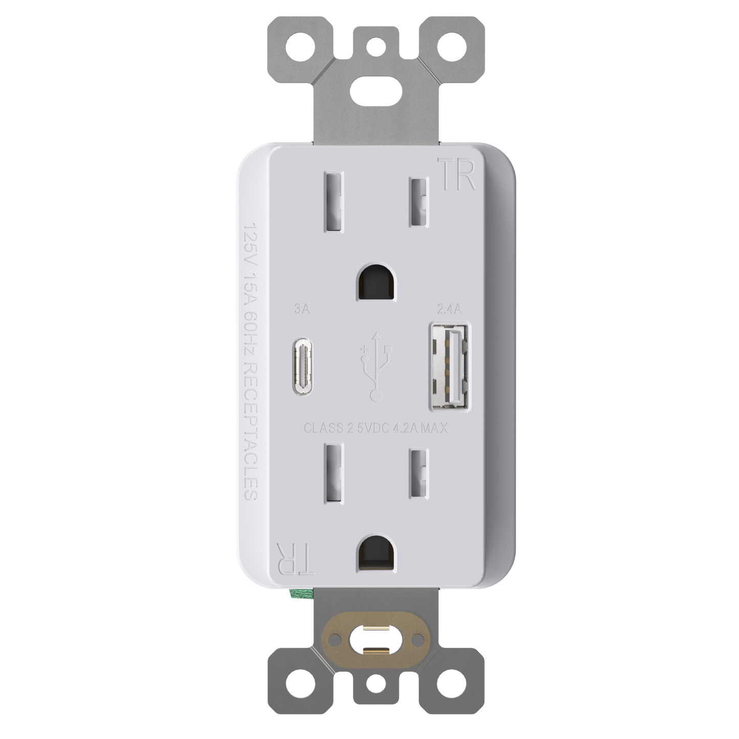 TOMACORRIENTE CON 2 PUERTO USB C/TR BLANCO