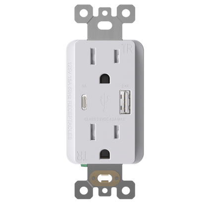 TOMACORRIENTE CON 2 PUERTO USB C/TR BLANCO