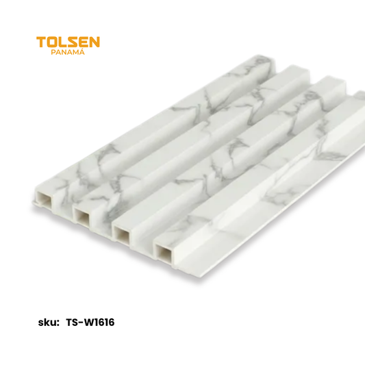 Revestimiento Wpc Blanco Mármol Para Pared 24x160x2900mm