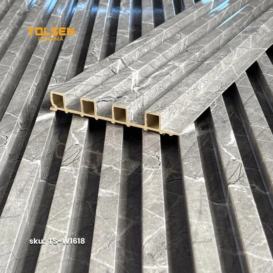 Revestimiento Wpc Gris Mármol Para Pared 24x160x2900mm