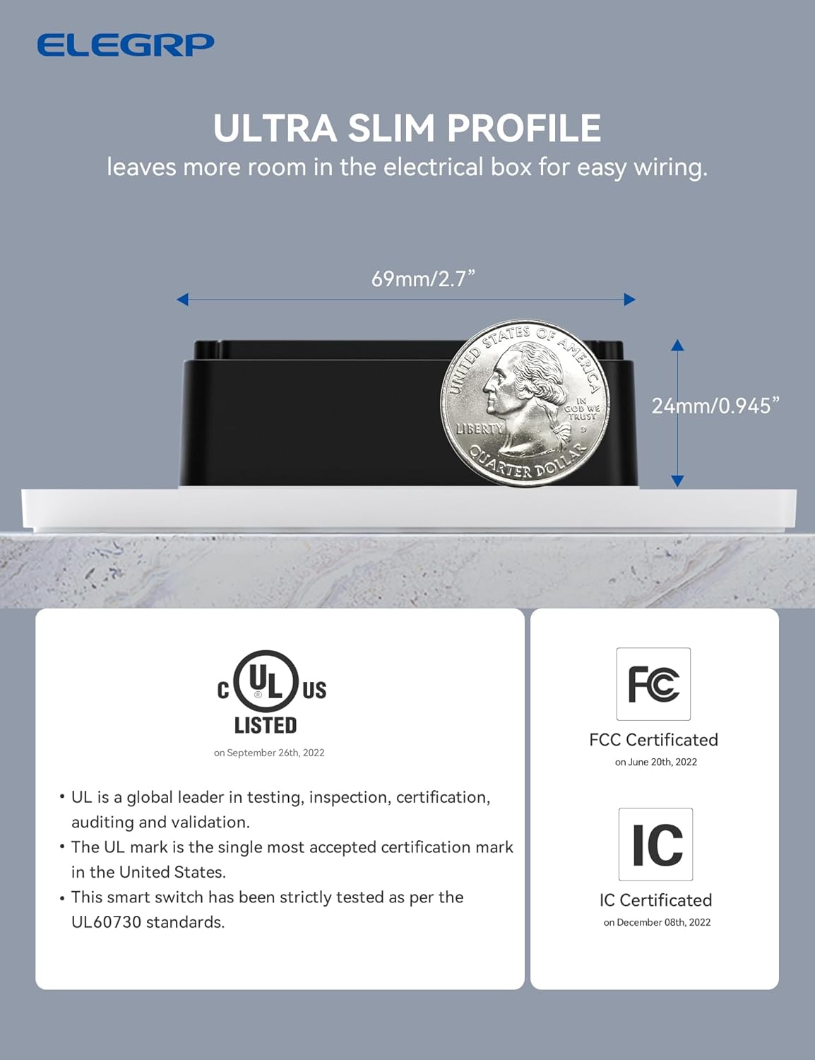 INTERRUPTOR INTELIGENTE CON 2.4GHz Wi-Fi BLANCO