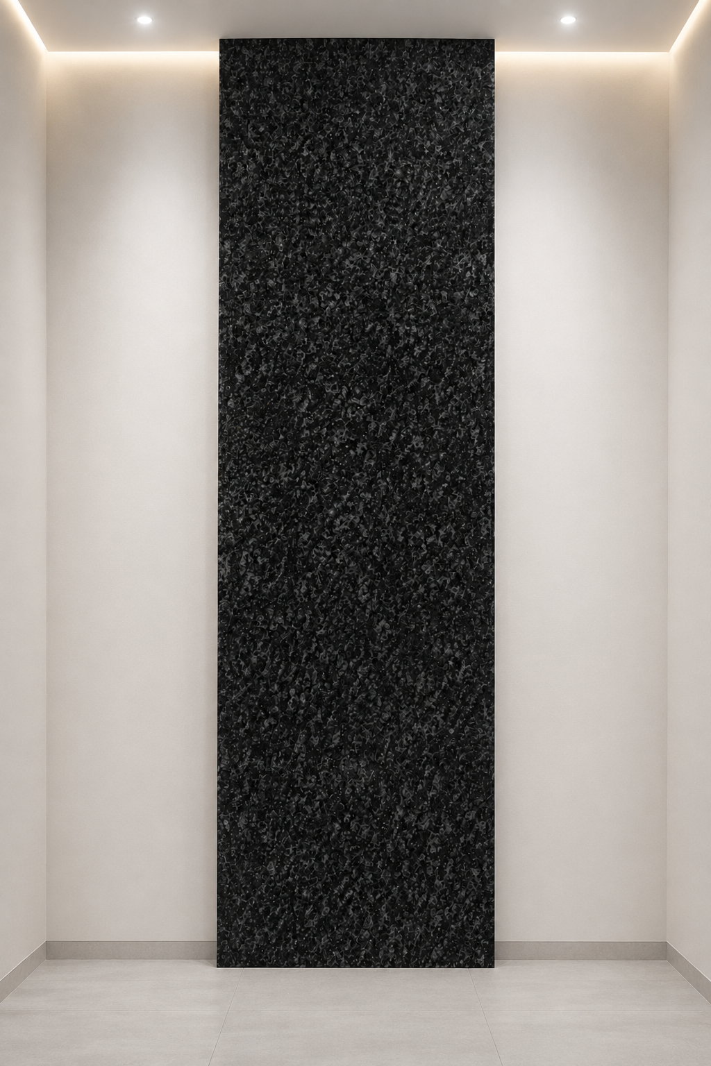 Sobre Granito Black G654 (60cmx2mt) con zócalo Inpasa