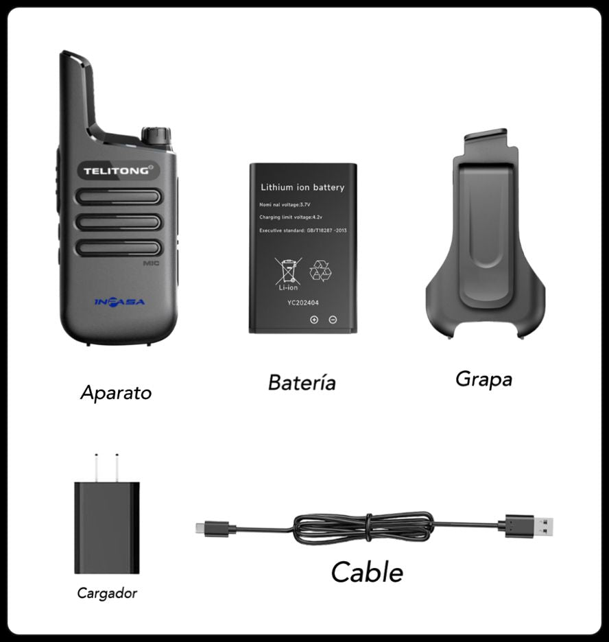 Radio Mini Walkie Talkie de 16 canales
