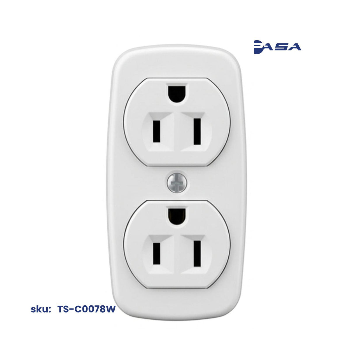 Tomacorriente Doble Superficial, 15A -125V Blanco Inpasa