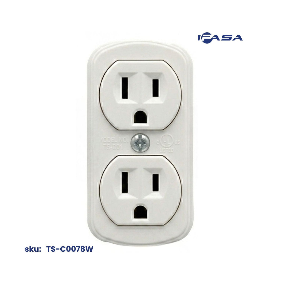 Tomacorriente Doble Superficial, 15A -125V Blanco Inpasa