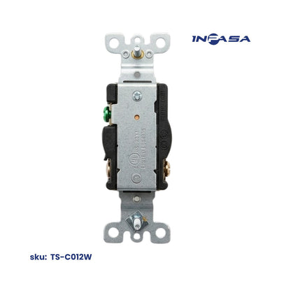 Tomacorriente Sencillo Individual Blanco 220V 15A - 250V, 6-15R