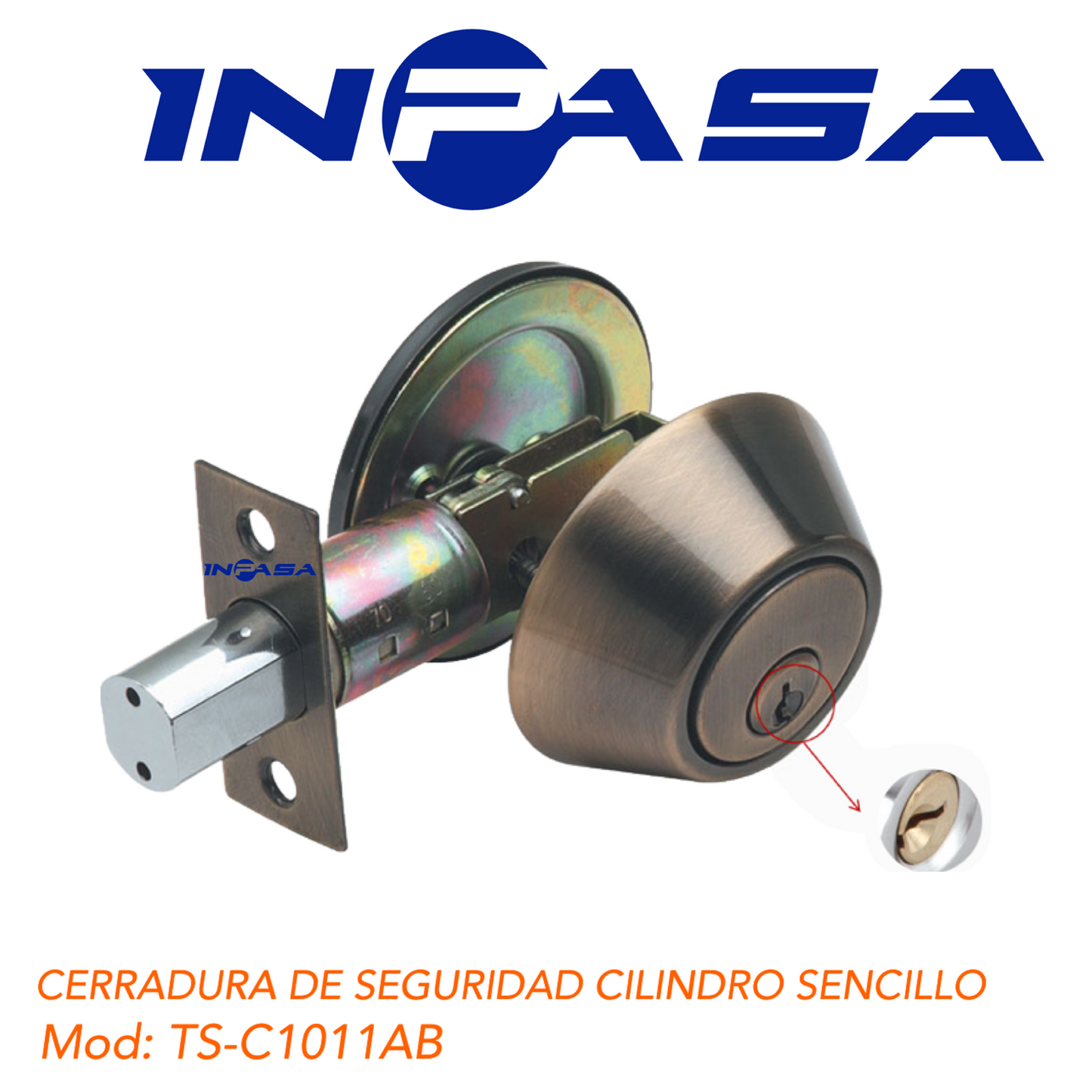 CERRADURA DE SEGURIDAD CILINDRO SENCILLO