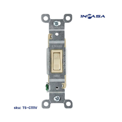 Interruptor Sencillo 15A Color Marfil Inpasa