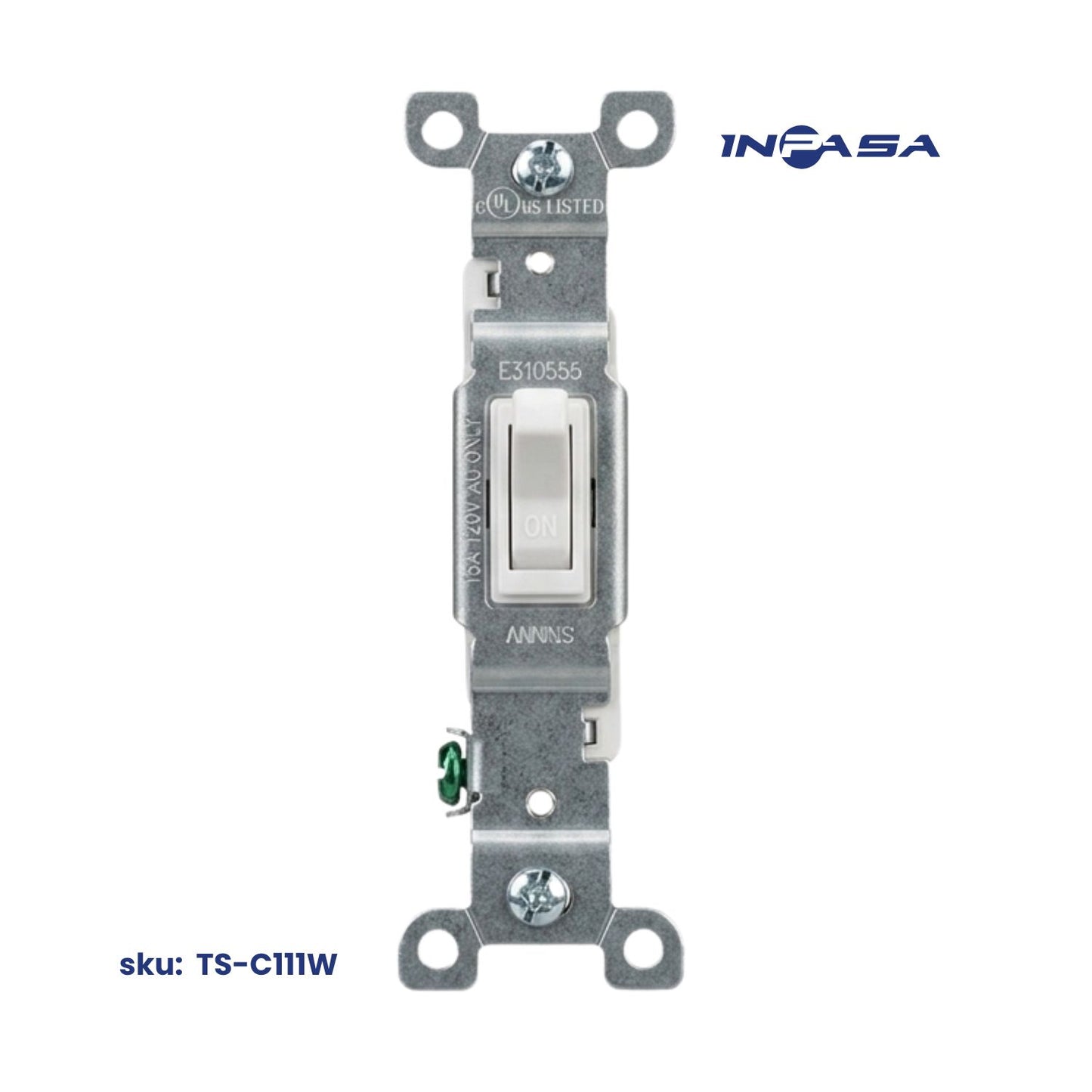 Interruptor Sencillo 15A Color Blanco Inpasa