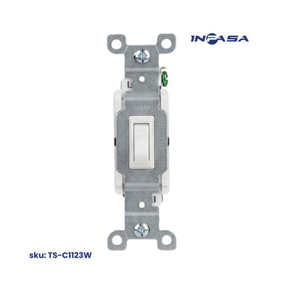 Interruptor Sencillo de 3 Vias, 15A Blanco Inpasa