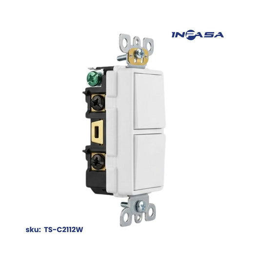 Interruptores Doble Decora 15A y 120-277V AC Inpasa