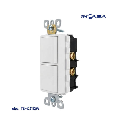 Interruptores Doble Decora 15A y 120-277V AC Inpasa