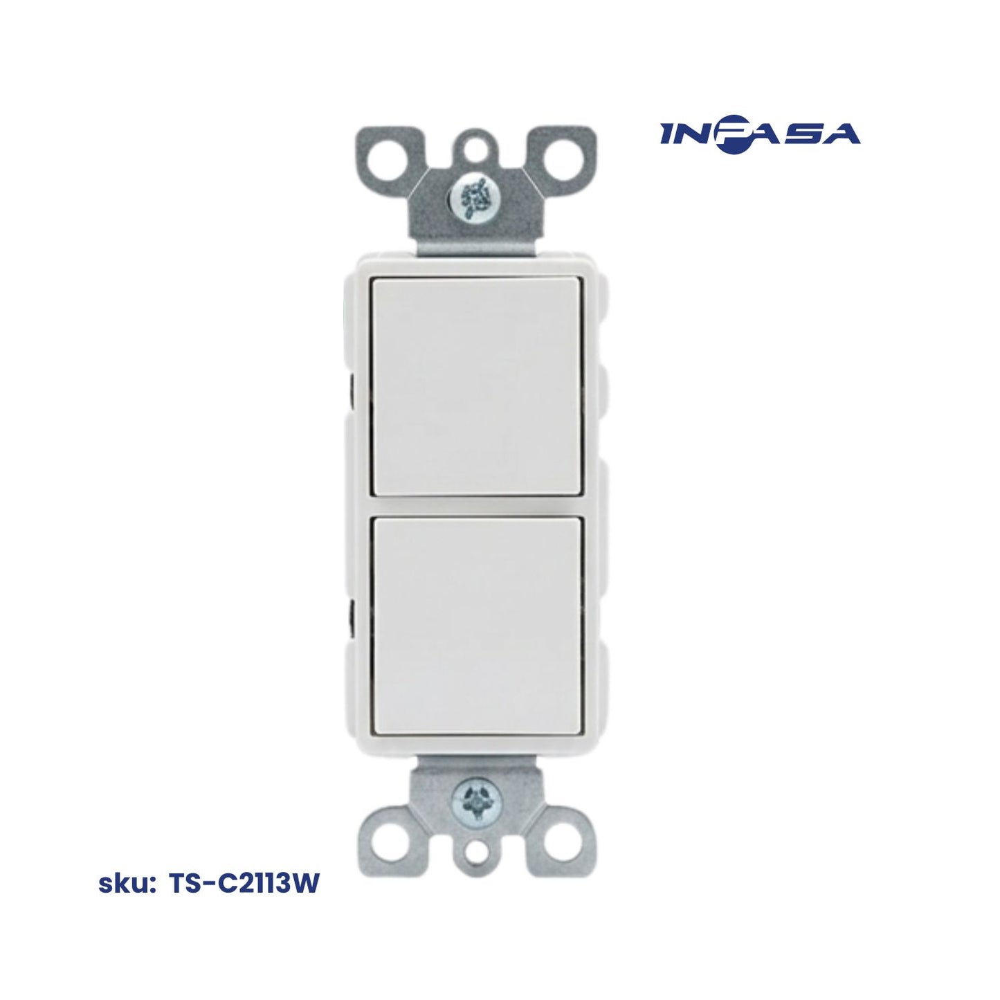 Interruptor Doble Decora de 3 Vías Blanco 15A, 120-277V AC Inpasa