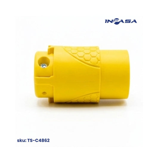 Conector Hembra Eléctrico 2 pata 15A NEMA 1-15R color amarillo