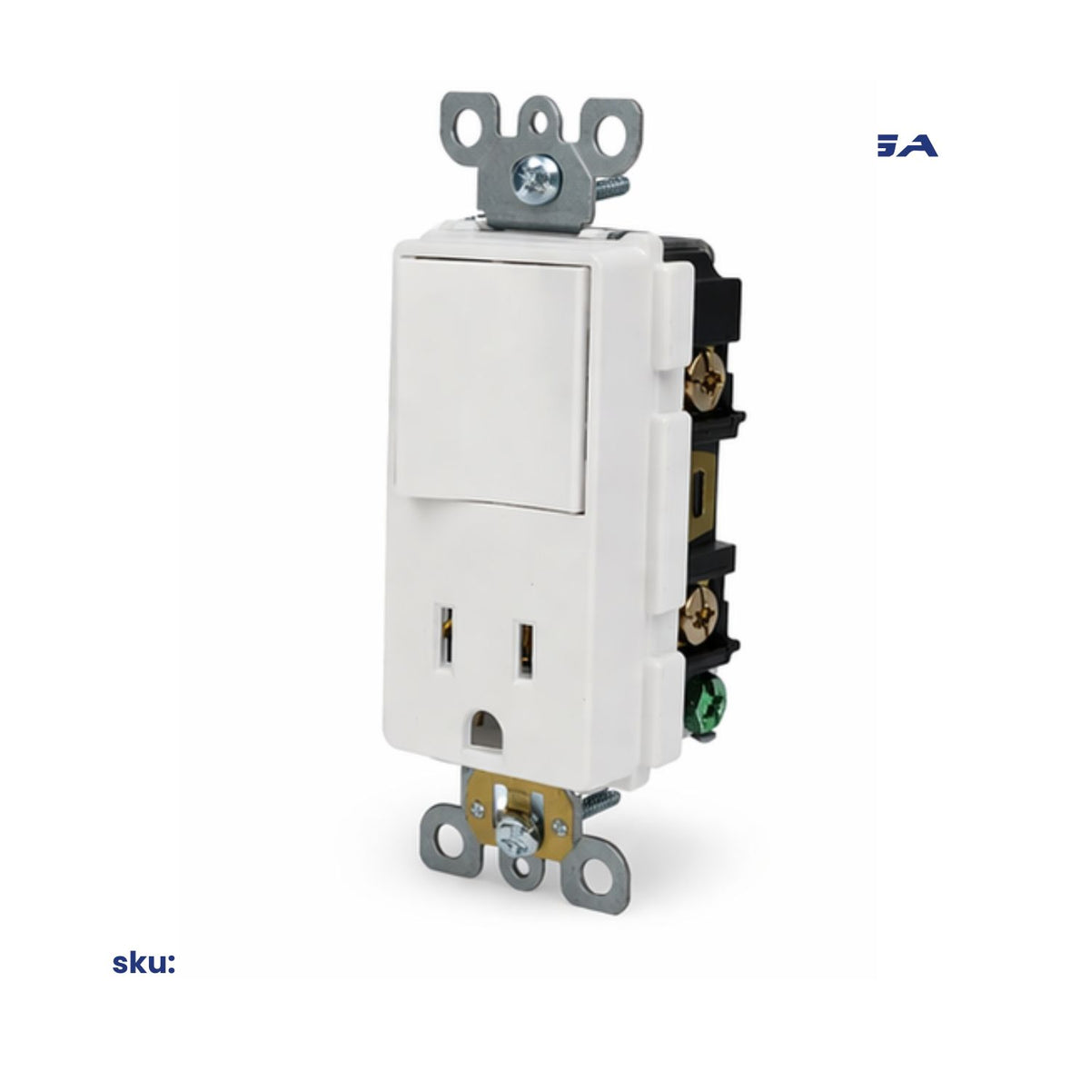 Interruptor Decora y Tomacorriente Simple de 15A